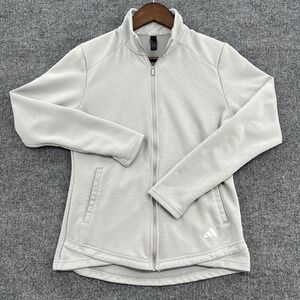 Adidas Full Zip Track Jacket Womens Small Gray Golf Athletic Sporty Lightweight